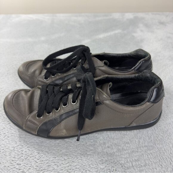 Prada Sport Leather Low Top Sneakers Brown Size 7.5 US - Picture 12 of 15
